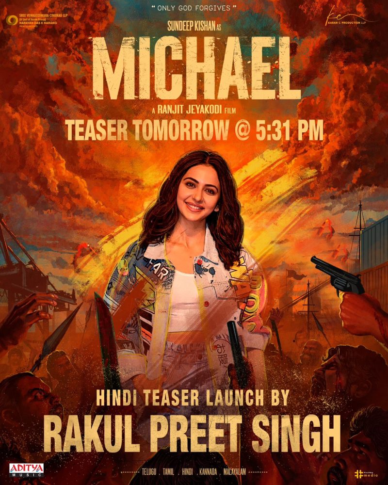 Sundeep Kishan's Michael teaser tomorrow.