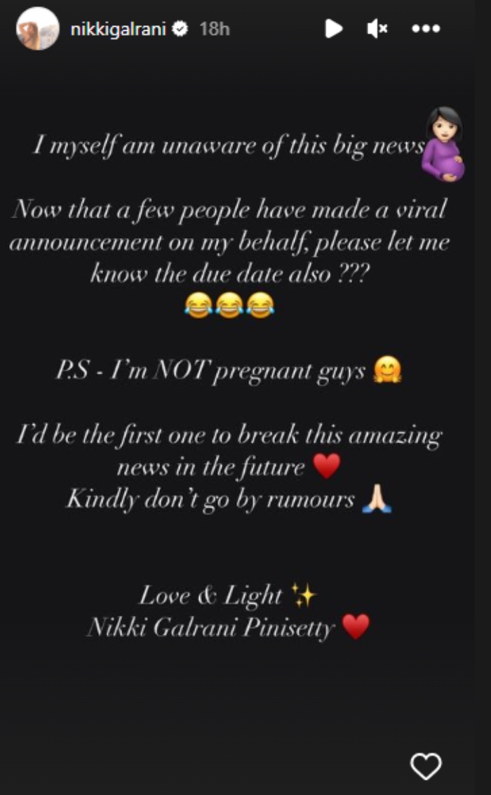 Nikki's response to the pregnancy rumors
