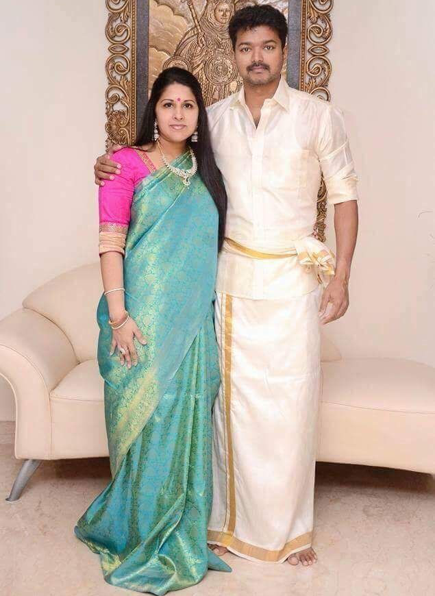Thalapathy Vijay with his wife